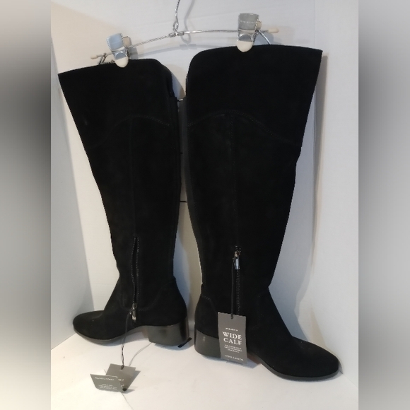 Vince Camuto Black Knee-High Womens Boots Leather Sz. 9 New with Tags Wide Calf - Picture 10 of 16